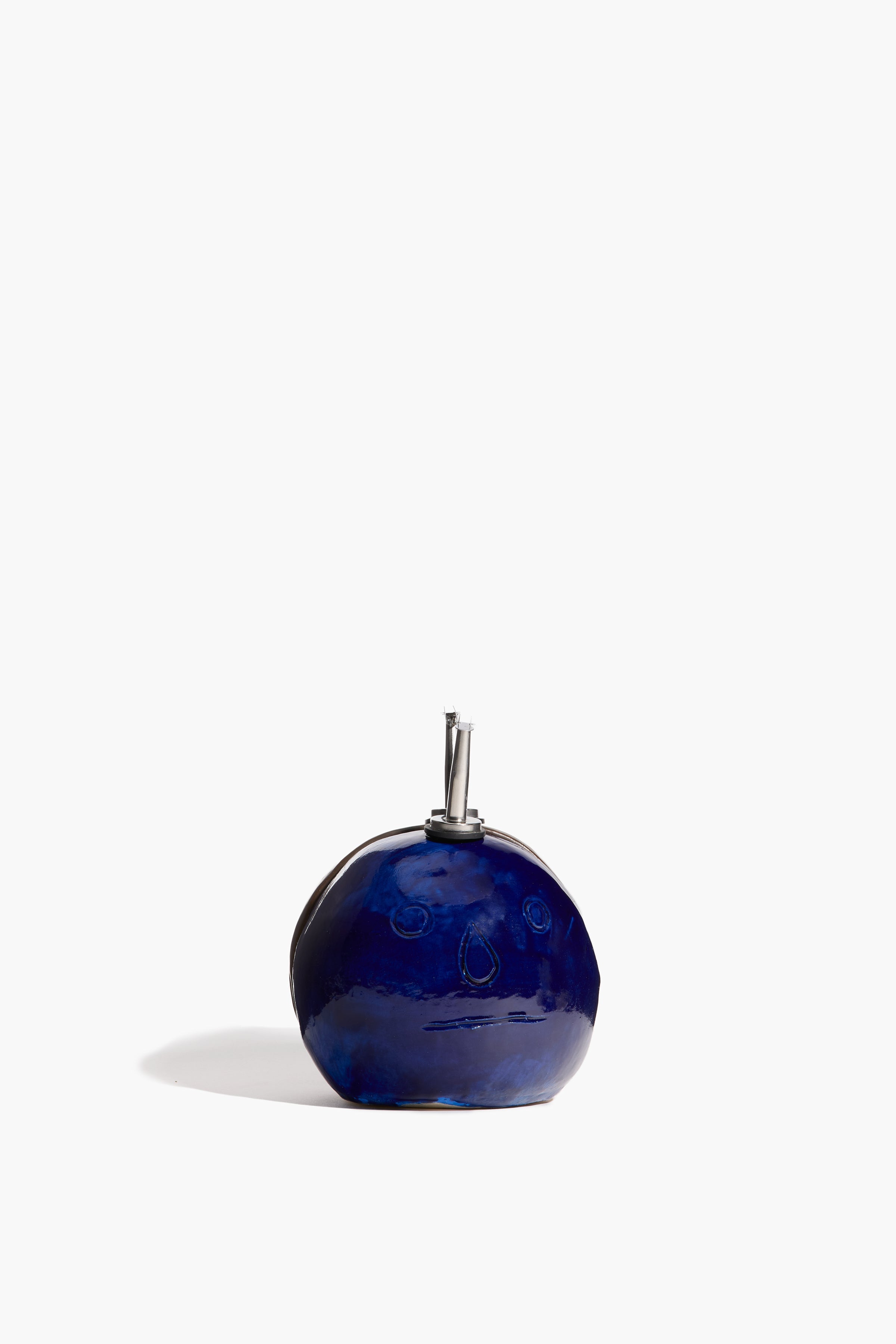 Henry Olive Oil & Vinegar Dispenser Set | Brown and Cobalt Blue Glaze