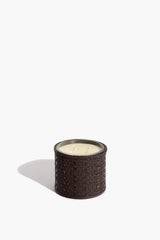 Large Rowe Woven Leather Candle | Espresso