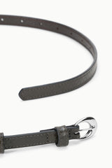 Slim Moon Buckle Belt - 13mm | Espresso Snake