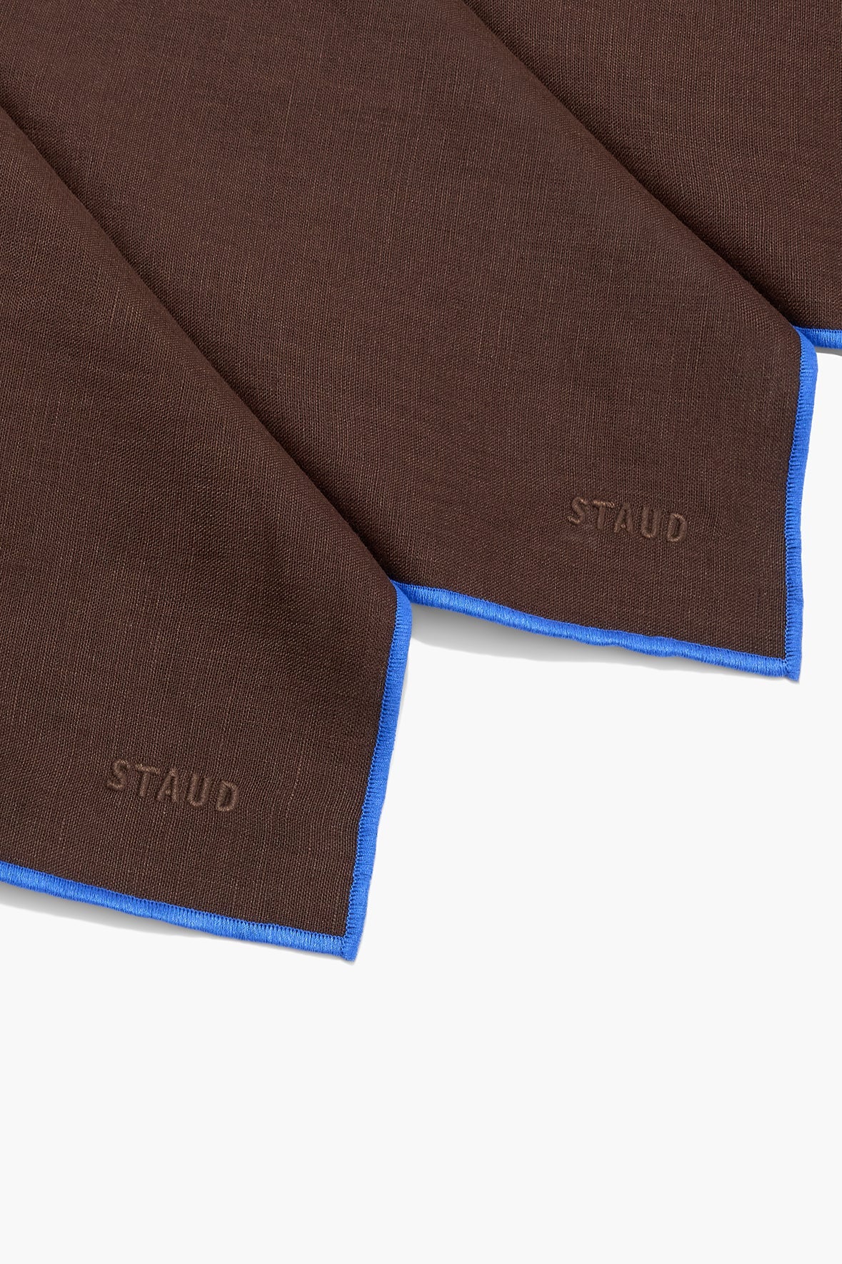 Saba Linen Placemats | Espresso Henry Blue