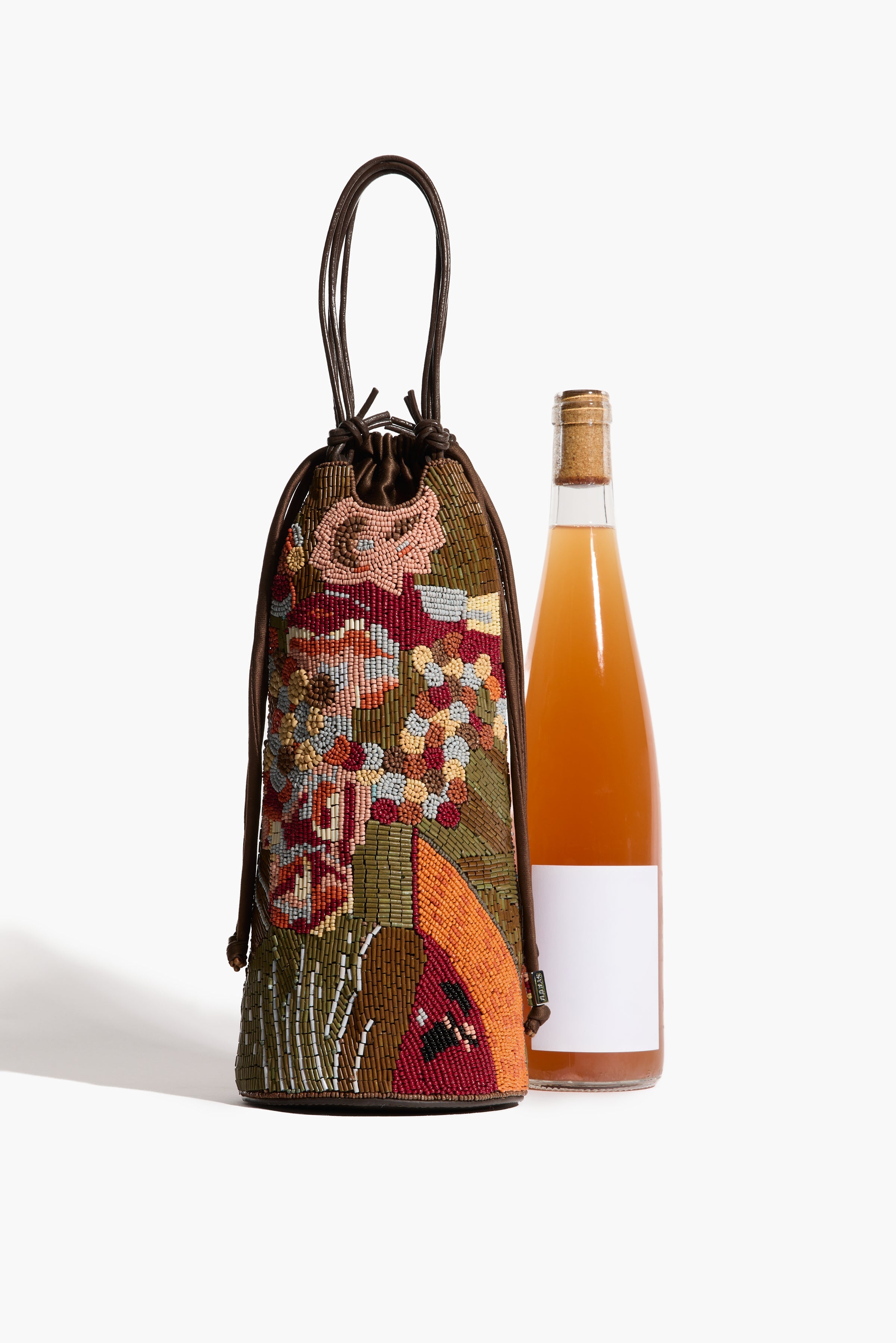 Mari Beaded Wine Bottle Bag | Still Life Abstract