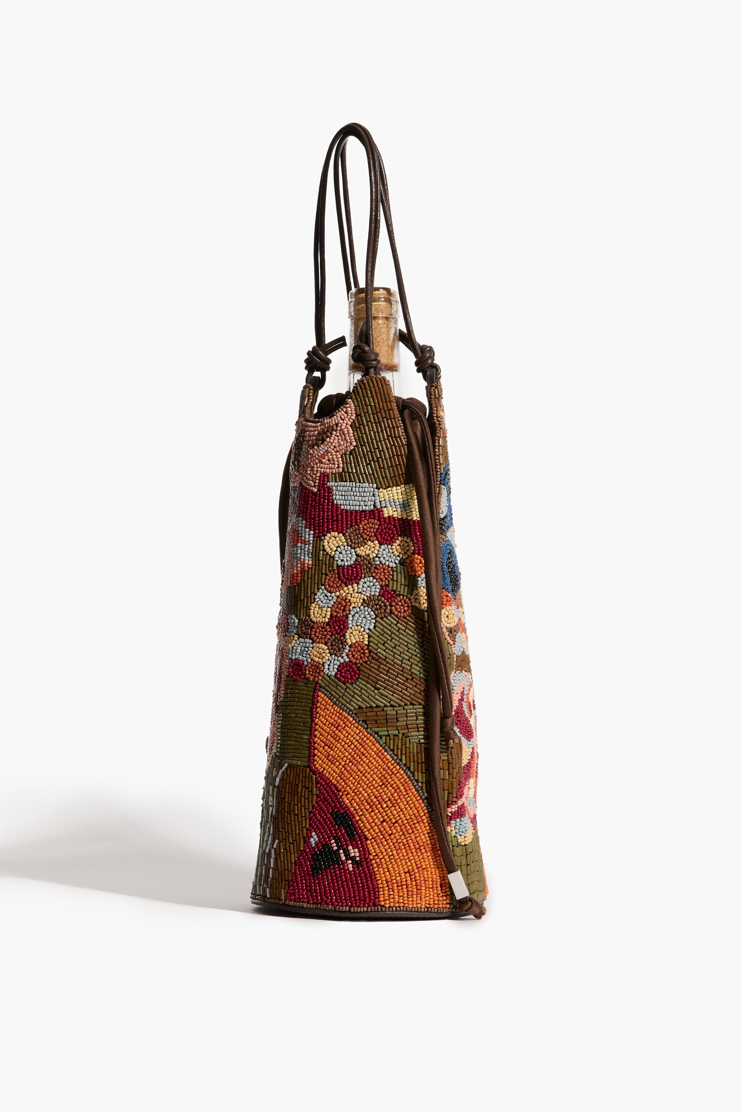 Mari Beaded Wine Bottle Bag | Still Life Abstract