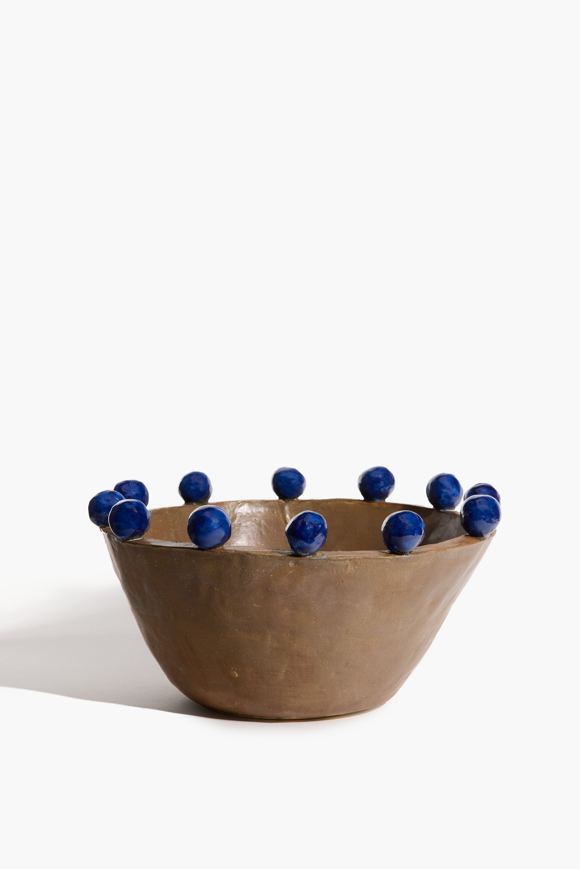 Moon Rim Bowl | Brown and Cobalt Blue Glaze