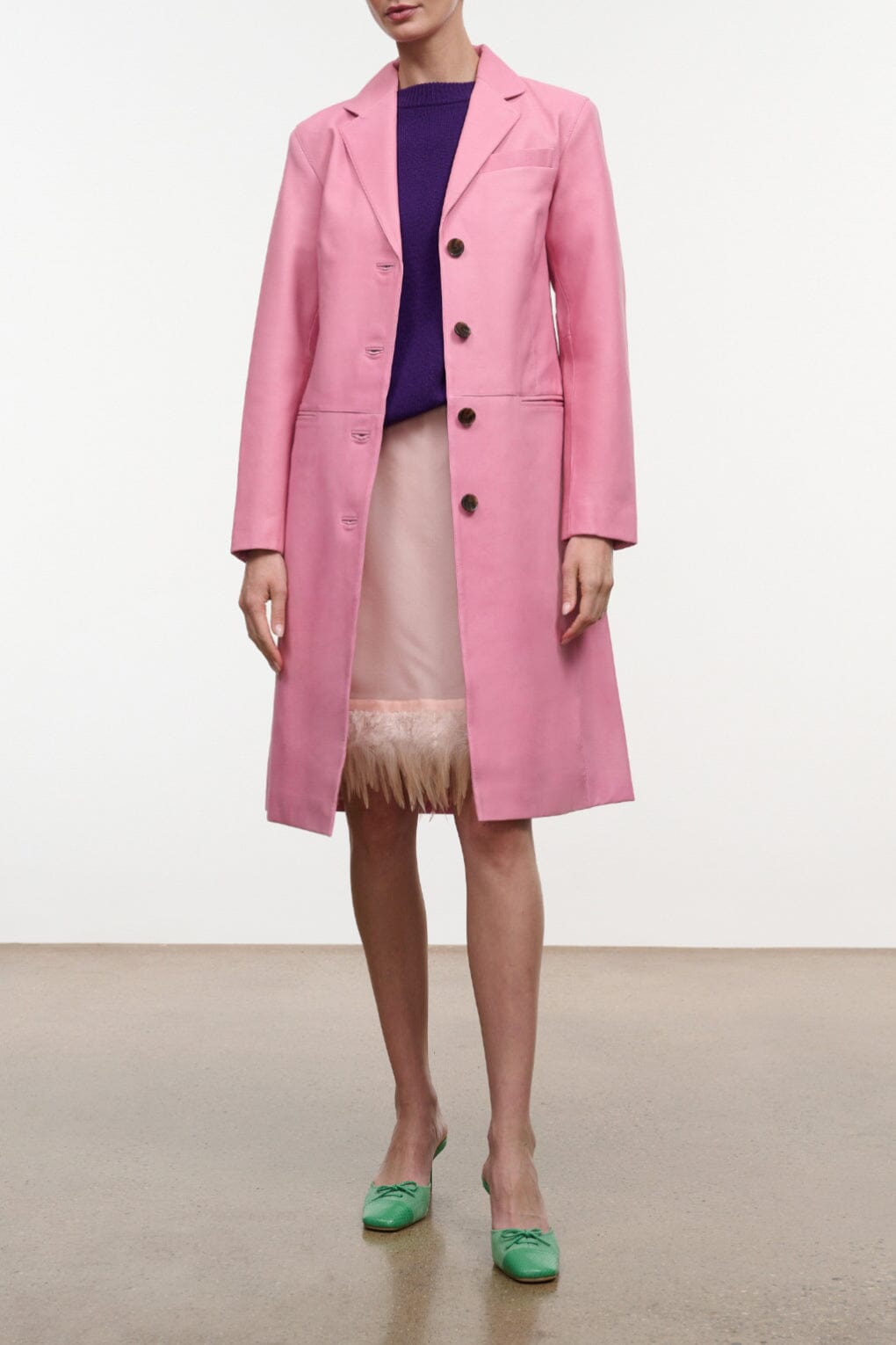 Wyatt Leather Coat | Wild Rose