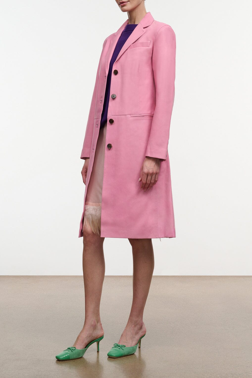 Wyatt Leather Coat | Wild Rose