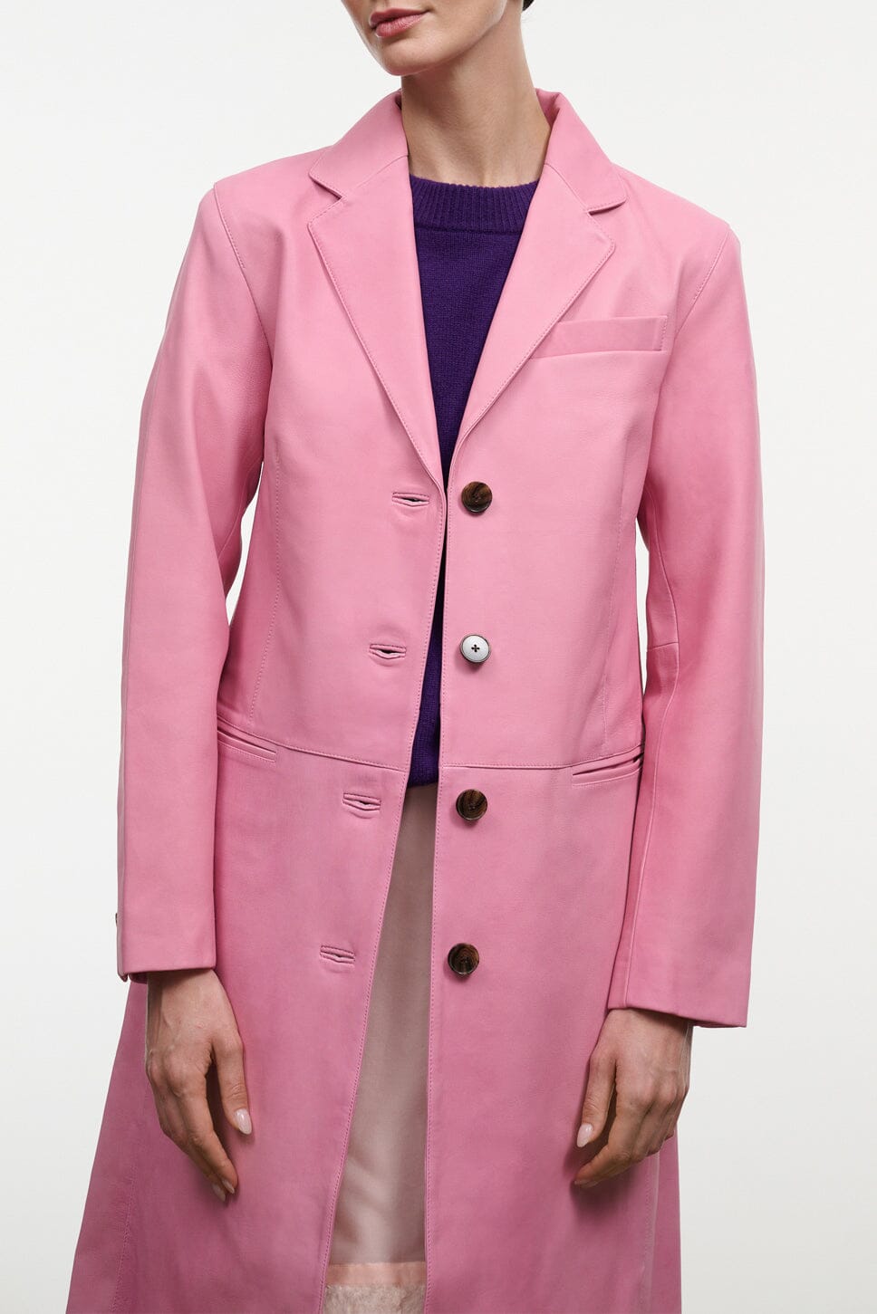 Wyatt Leather Coat | Wild Rose