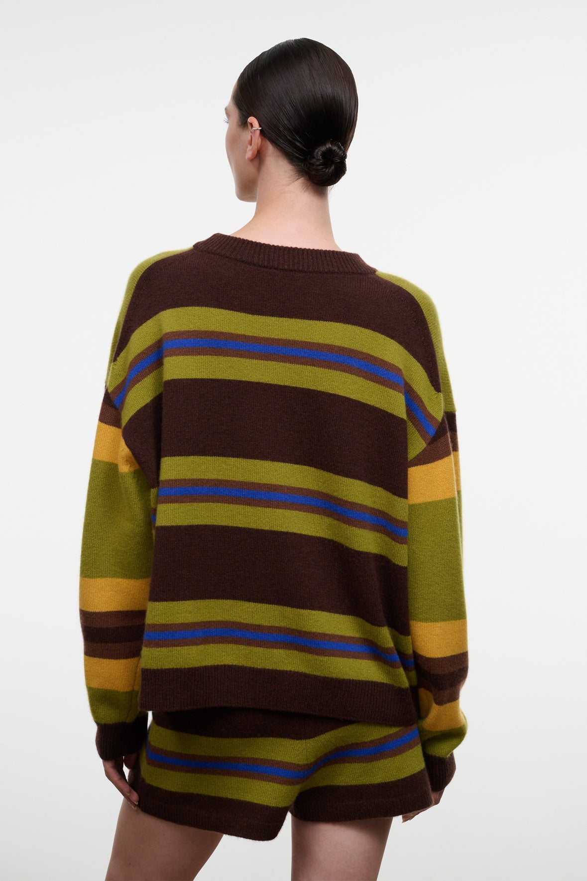 Serrano Cashmere Relaxed Crew | Nightowl Stripe