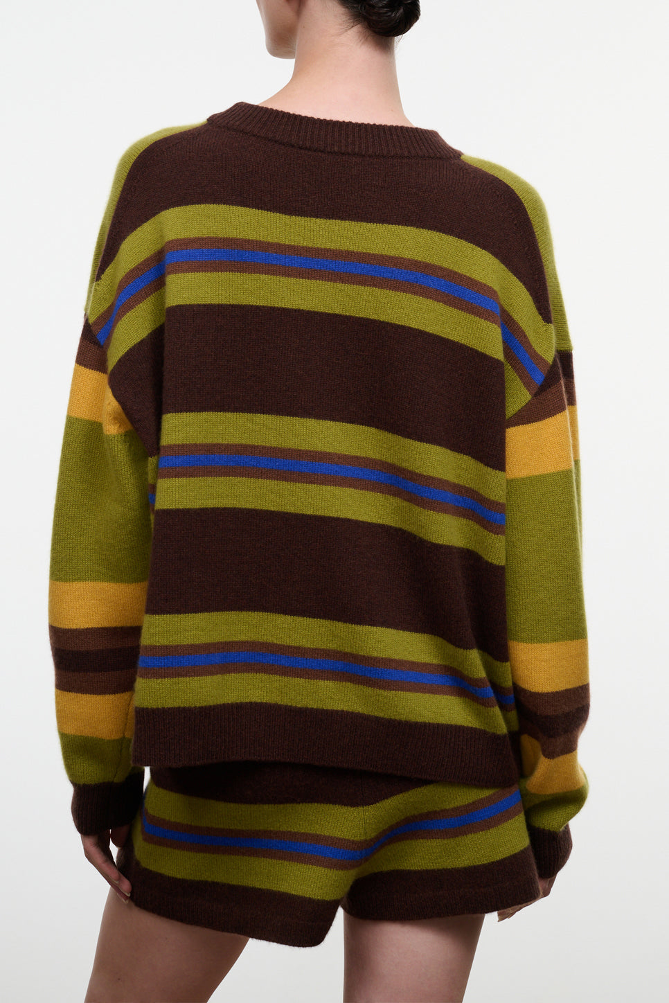 Serrano Cashmere Relaxed Crew | Nightowl Stripe