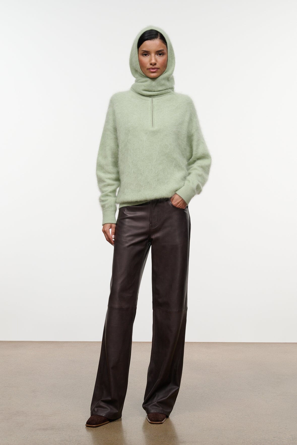 Cashmere Hood Scarf | Spearmint