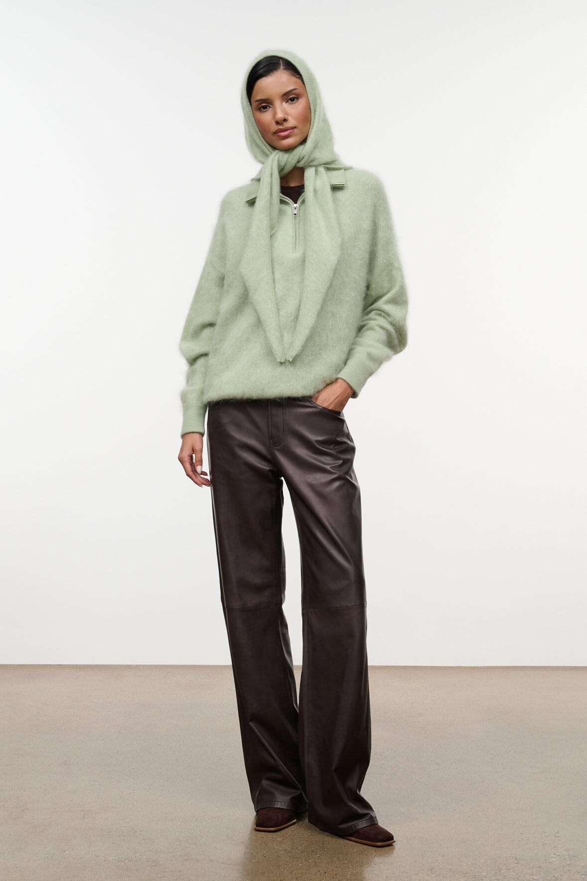 Cashmere Hood Scarf | Spearmint