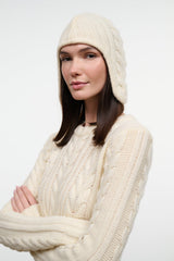 Cable Knit Alpine Cap | Ivory