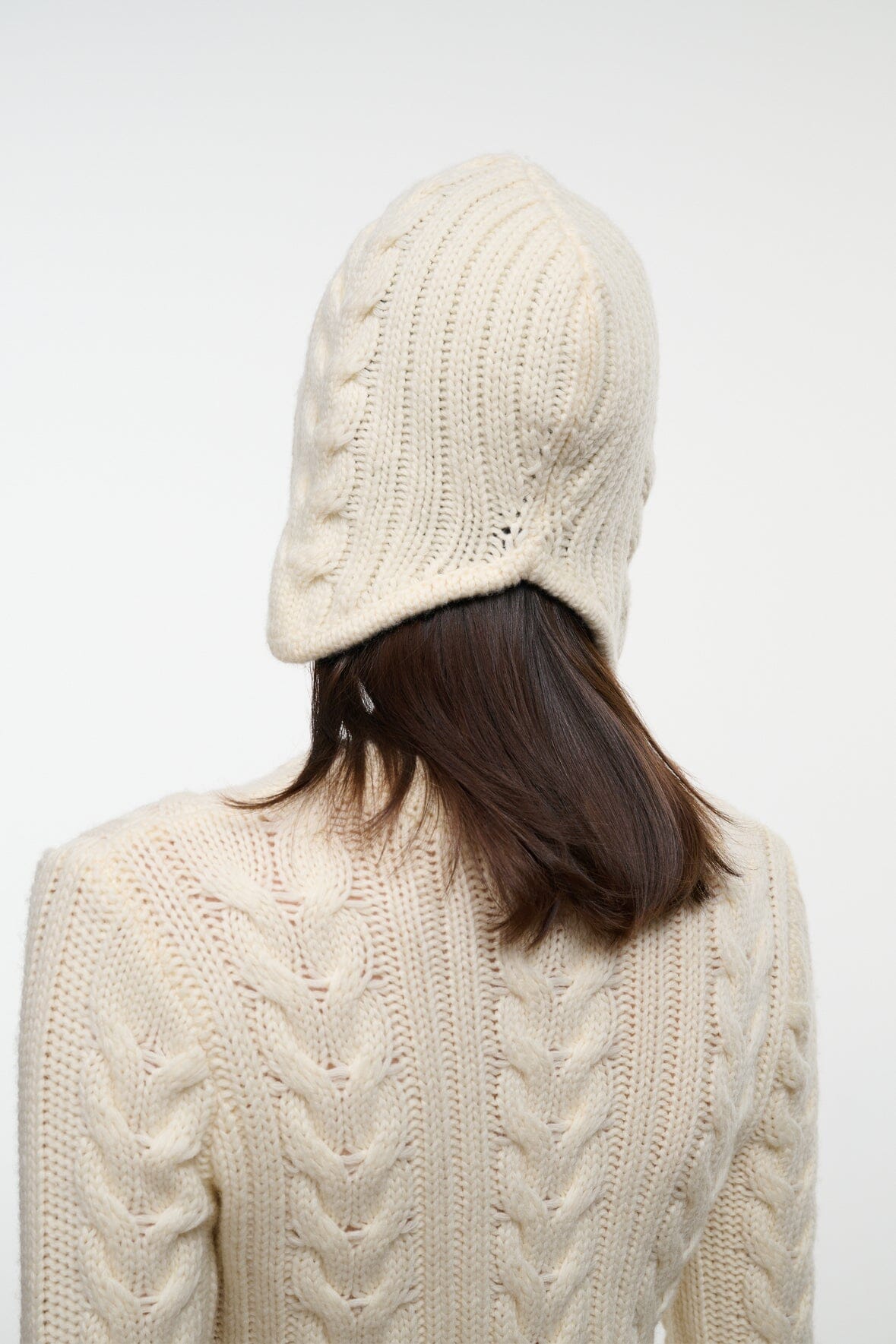 Cable Knit Alpine Cap | Ivory