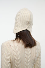 Cable Knit Alpine Cap | Ivory