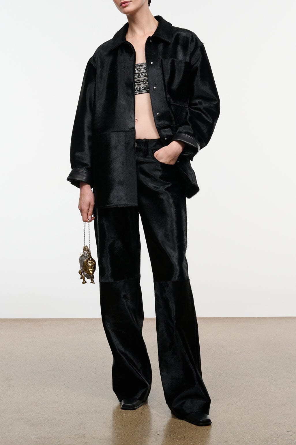 Quentin Haircalf Jacket | Black