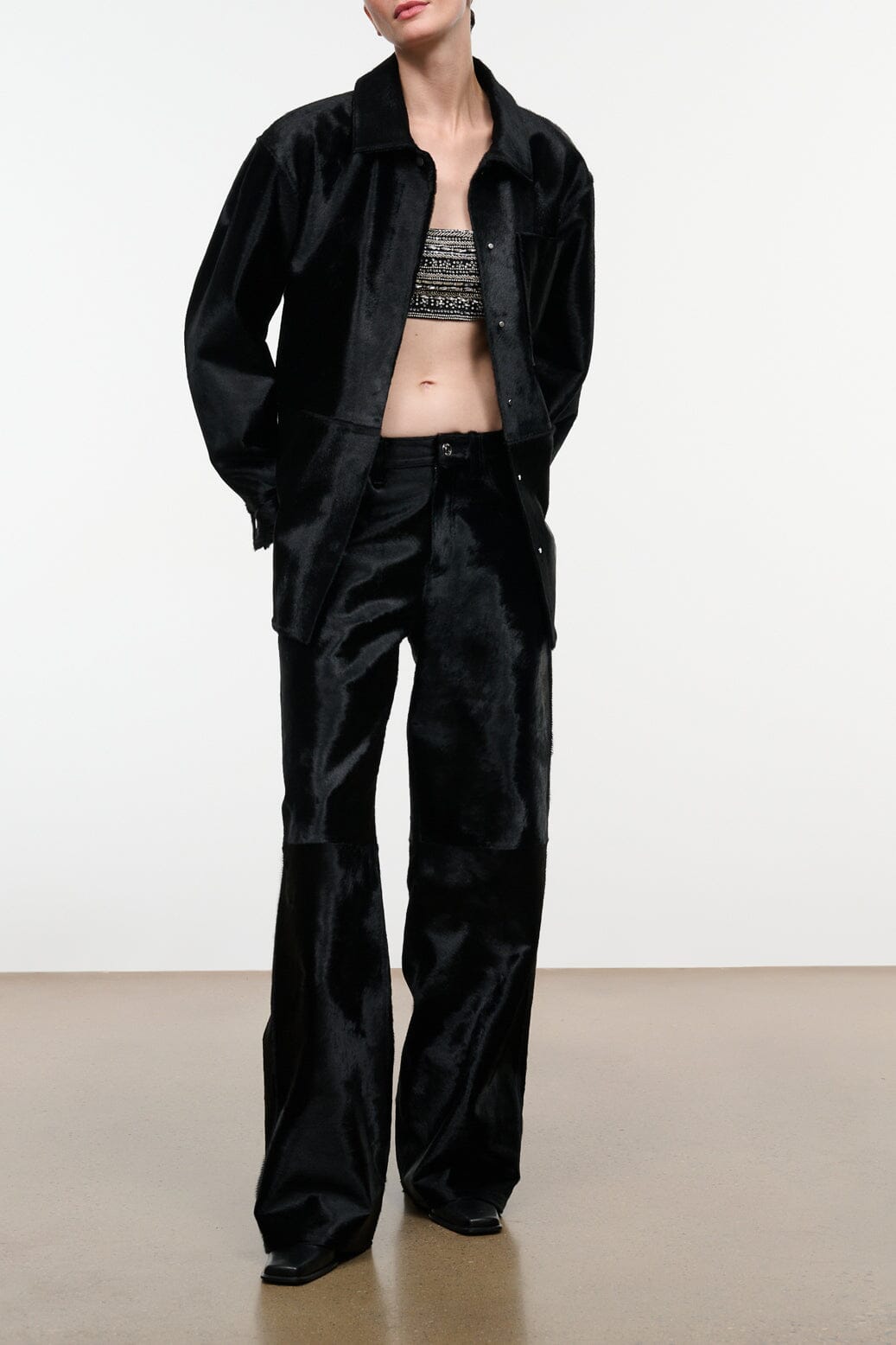 Quentin Haircalf Jacket | Black