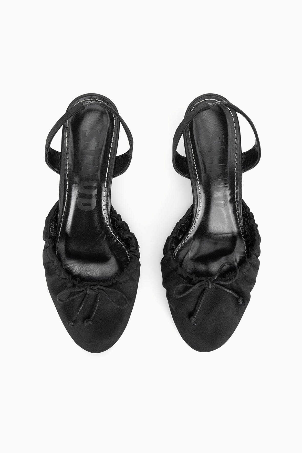 Alba Ballet Slingback | Black Satin