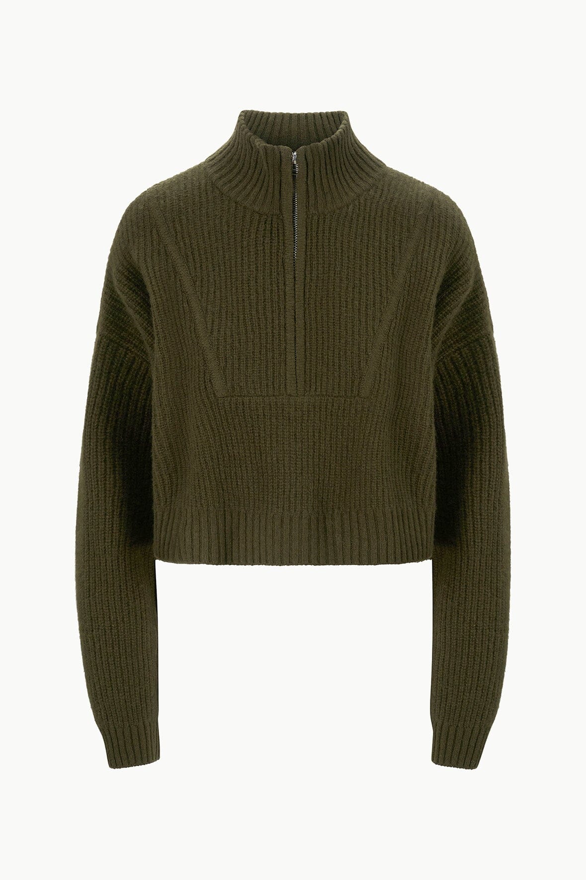 Cashmere Cropped Hampton Sweater | Olive