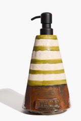 Striped Soap Dispenser | Green Stripe Glaze