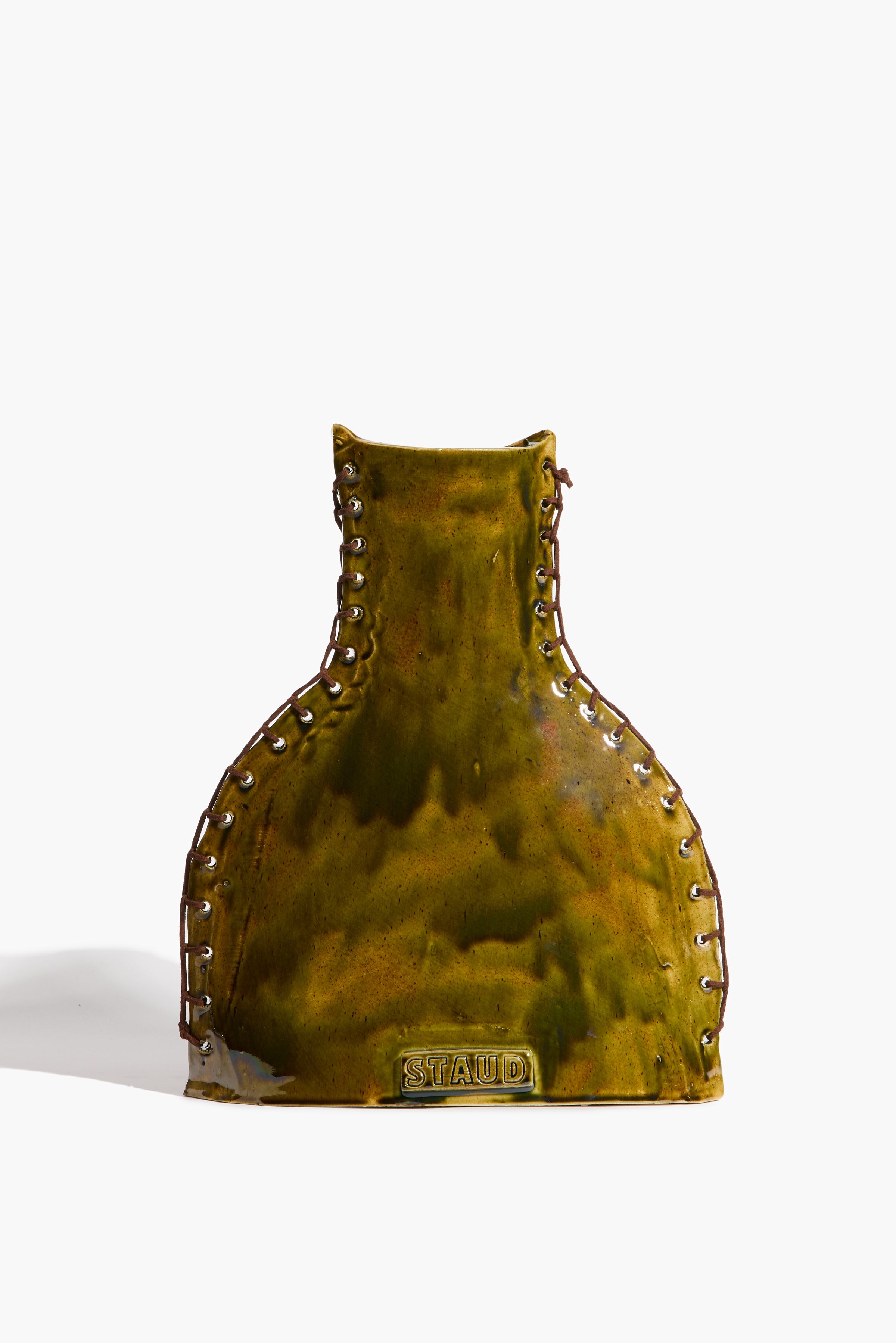 Whipstitch Henry Vase | Green Natural Glaze