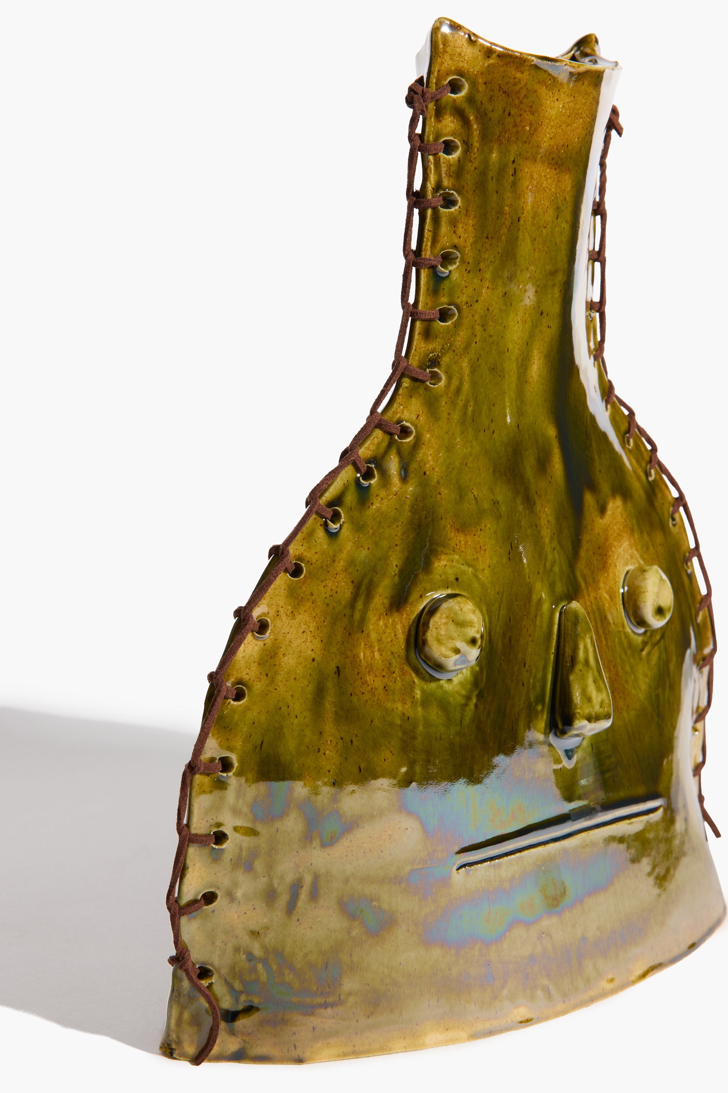 Whipstitch Henry Vase | Green Natural Glaze