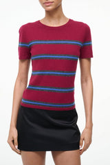 Easy Cashmere Tee | Crimson Stripe