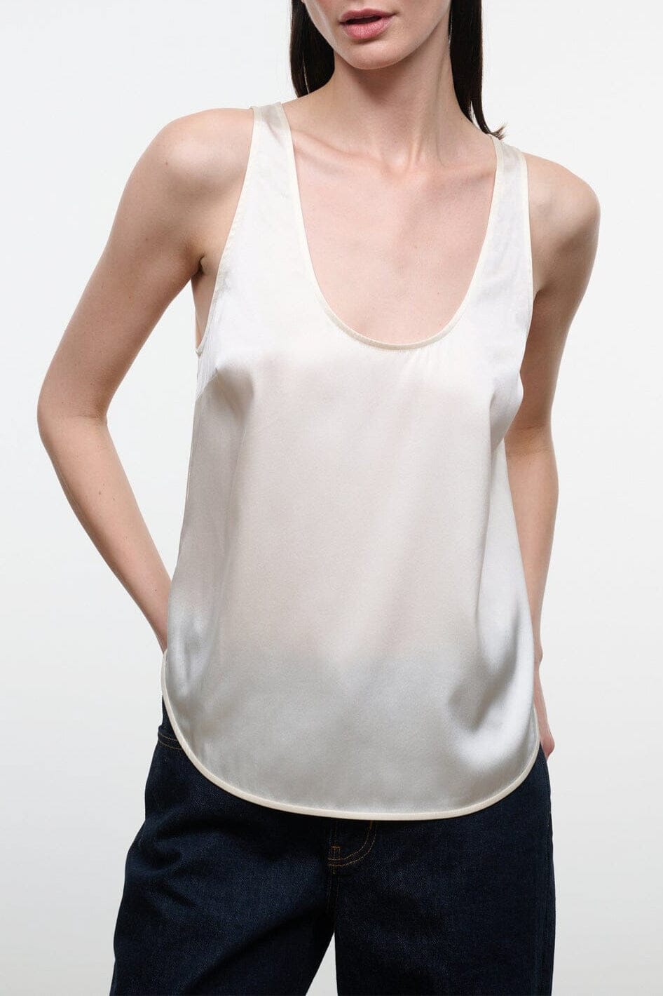 Yves Silk Tank | Ivory